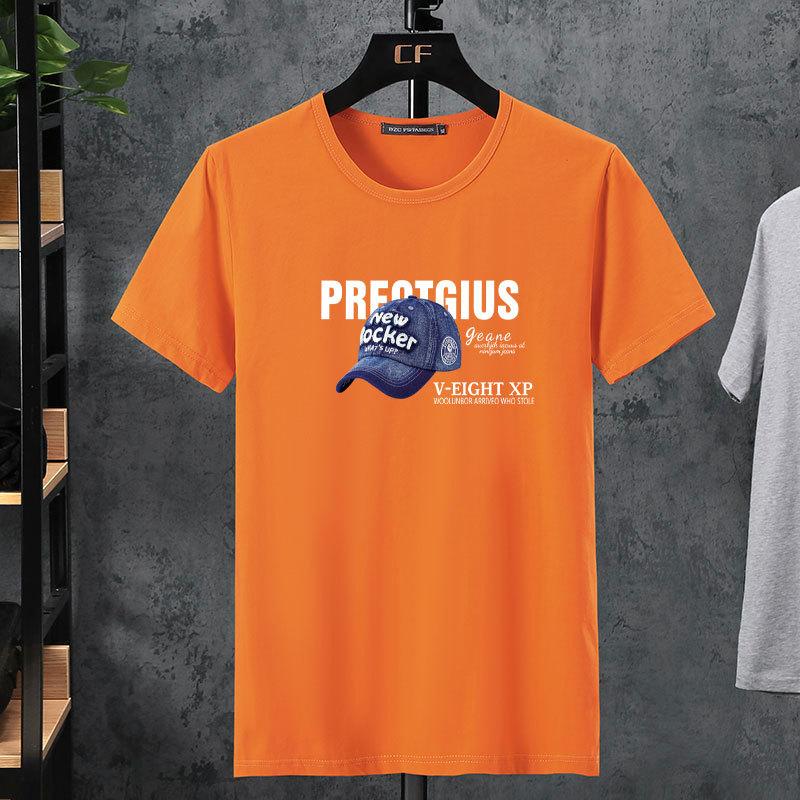 Мужская летняя эластичная мужская хлопковая футболка с короткими рукавами — фото 25