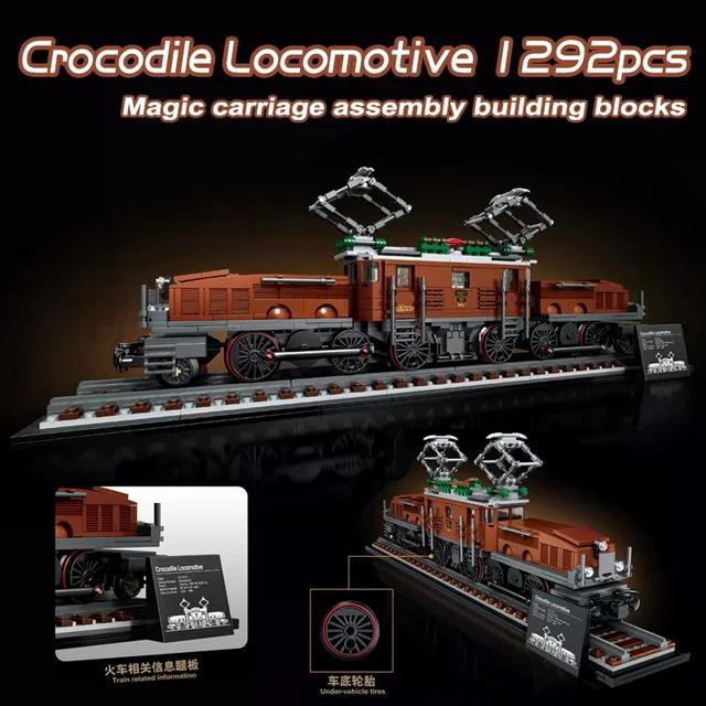 

Творческий эксперт Крокодил Локомотив Строительные блоки Поезда Треки Модель автомобиля Совместимые кирпичи Игрушки для детей Подарки