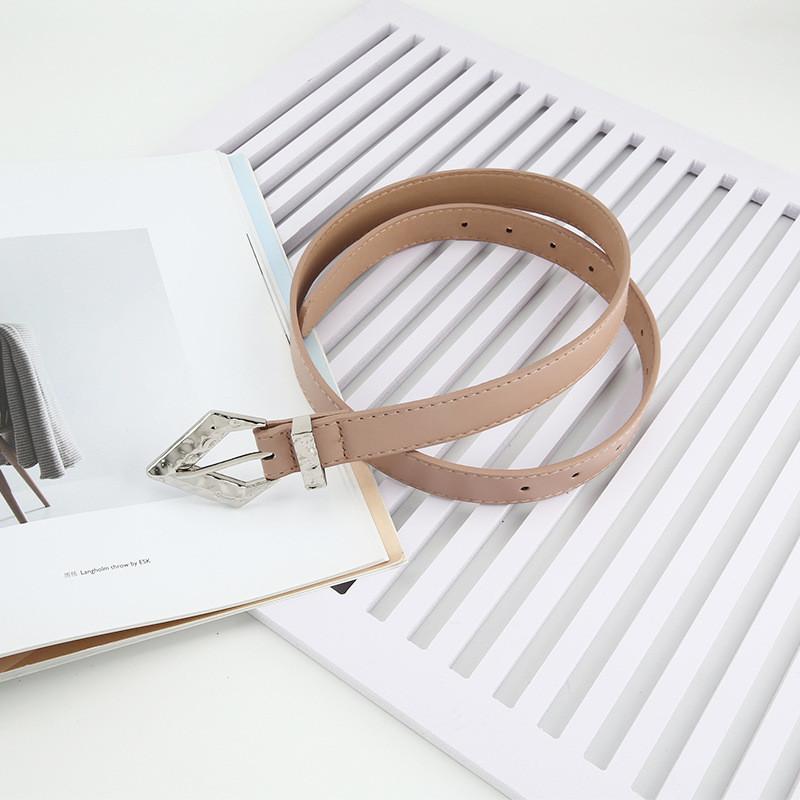 Stylish Pu Leather Women s Belt With Alloy Pin Buckle For Jeans абрикосовый