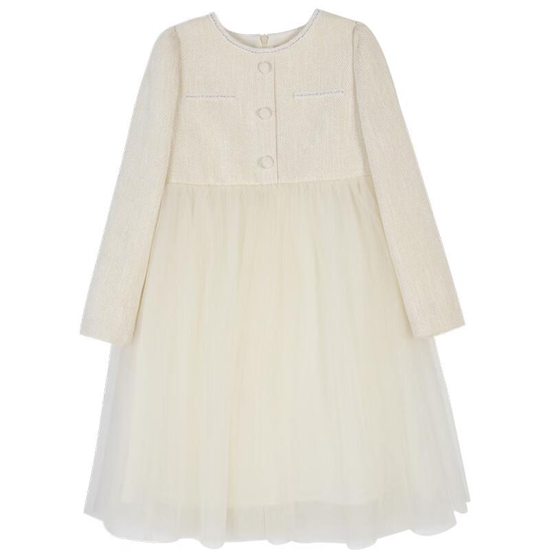 Hacikis Kids' French Style Long Sleeve Mesh Princess Dress