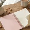 21×14.2cm (8.27×5.59in) Pink Desktop Coil Notebook - Vertical Calendar-Style Standable Design, Lined Thick Paper Inner Pages
