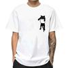 Sommer Herren T-Shirt Lustiger Schwarzer Katzen Druck Herren Cooles T-Shirt Kurzarm O-Ausschnitt Oberteile Niedliches Tier Harajuku Trend Männliche T-Shirts Oberteile