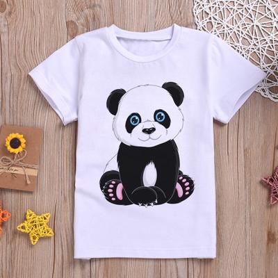Maglietta con stampa dipinta a panda Enfant Cute Kung Fu Panda Magliette per ragazze Casual Harajuku Cartoon