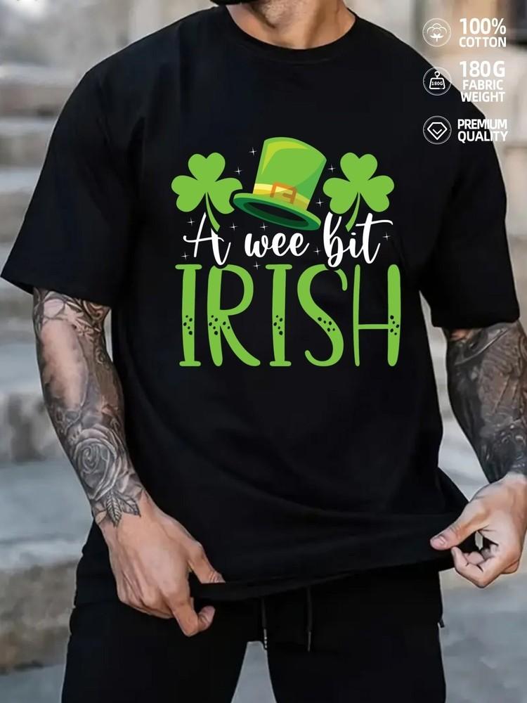 A Wee Bit Irish Shirt Funny St Patricks Day Shamrock Tee Full Size Unisex T-Shirt XL