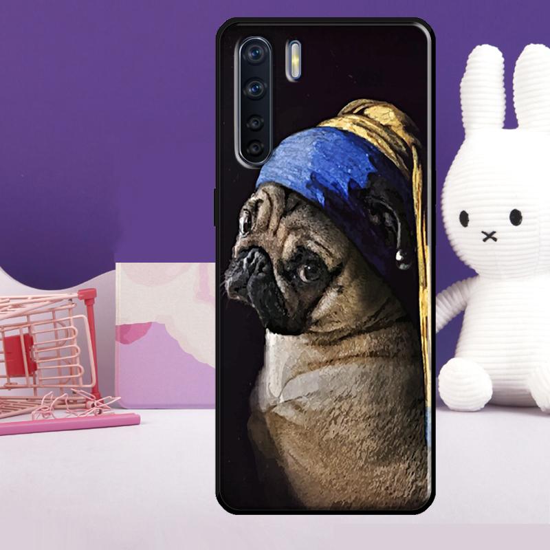 Funny Pug Dog Case For Oppo A60 A80 A40 A77 A57 A17 A74 A54 A94 A78 A98 A18 A38 A58 A96 A76 A16 A15 A5 Pro