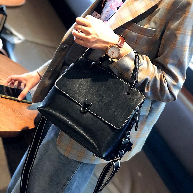 Genuine Leather Shell Bag for Women, Top Grain Oil Wax Cowhide Shoulder Purse, 2026 New Minimalist Clutch, Soft Texture Crossbody Bag, Vintage Style
