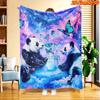 1pc 2D Flat Printing Spring And Summer New Arrival Double Panda And Dreamy Butterfly Starry Sky Pattern Digital Print Blanket, All-Season Use, Casual