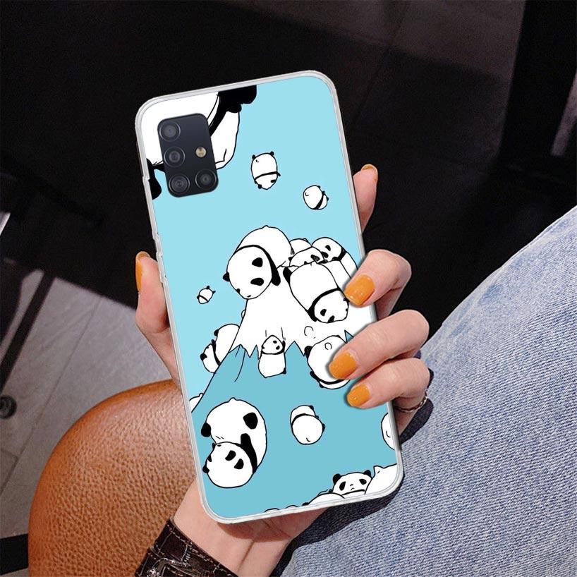 Cartoon Cute Panda Bear Phone Case For Samsung Galaxy A52 A32 A22 A12 A51 A31 A50S A30S A20S A10S Note 20 Ultra 10 Plus S10 A72