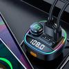 C22 Dual Display Car MP3 Bluetooth Player with Voltage Detection, USB Fast Charger, and FM Transmitter