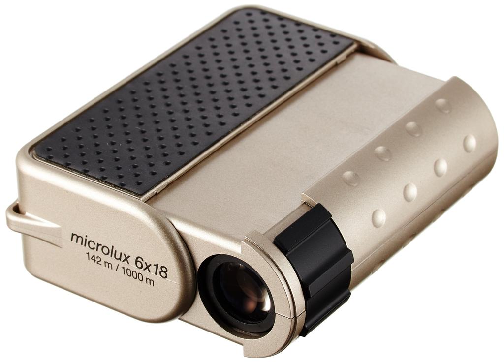 Eschenbach Microlux Monocular, 6x Magnification, 18mm Diameter, Compact, Pop-Up Style, Champagne Gold, 2995-M4618