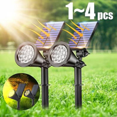 1-4PCS 9LED Luce LED Solare Esterna RGB Faretto Solare Luce Solare da Giardino Esterna IP65 Impermeabile Luce a Energia Solare Luce da Parete