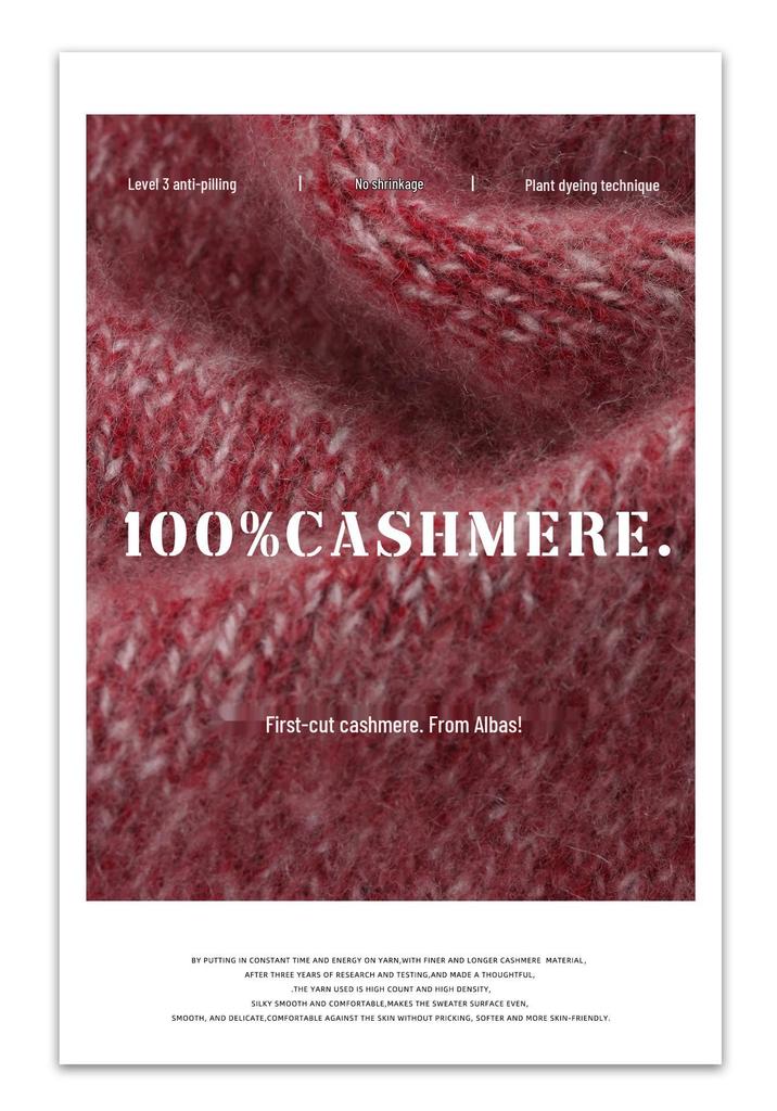 Women’s Thick Cashmere Base Layer Sweater - Gentle Style Heather Yarn - Autumn/Winter 2025 Collection