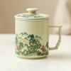 Landscape Tea Cup/personal Use/mug/covered/tea Separation Cups/Chinese Ceramic Office Cups/ceramic/ With Filter Screen
