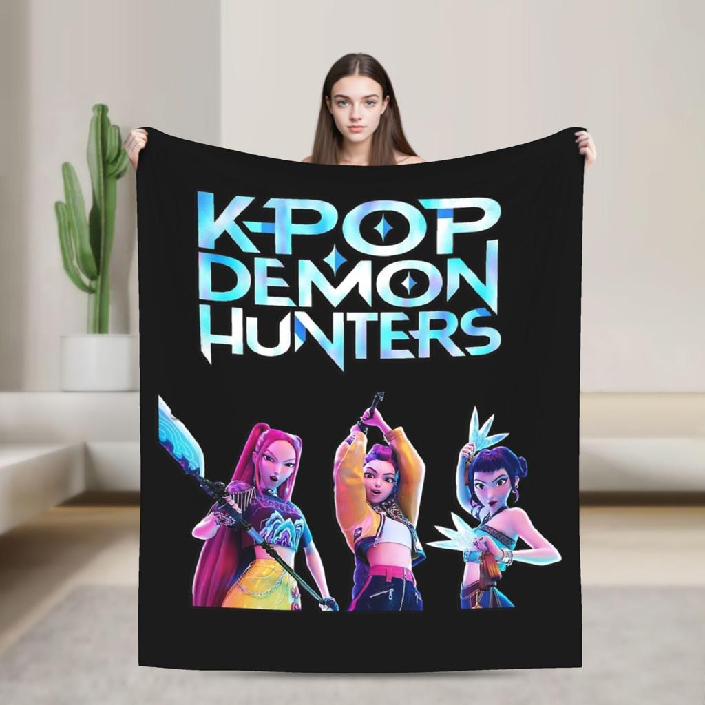 Huntrix HUNTRX Rumi Kpop Demon Hunters Dekens Pluizig Geweldig Warm Plaid voor Huis Winter