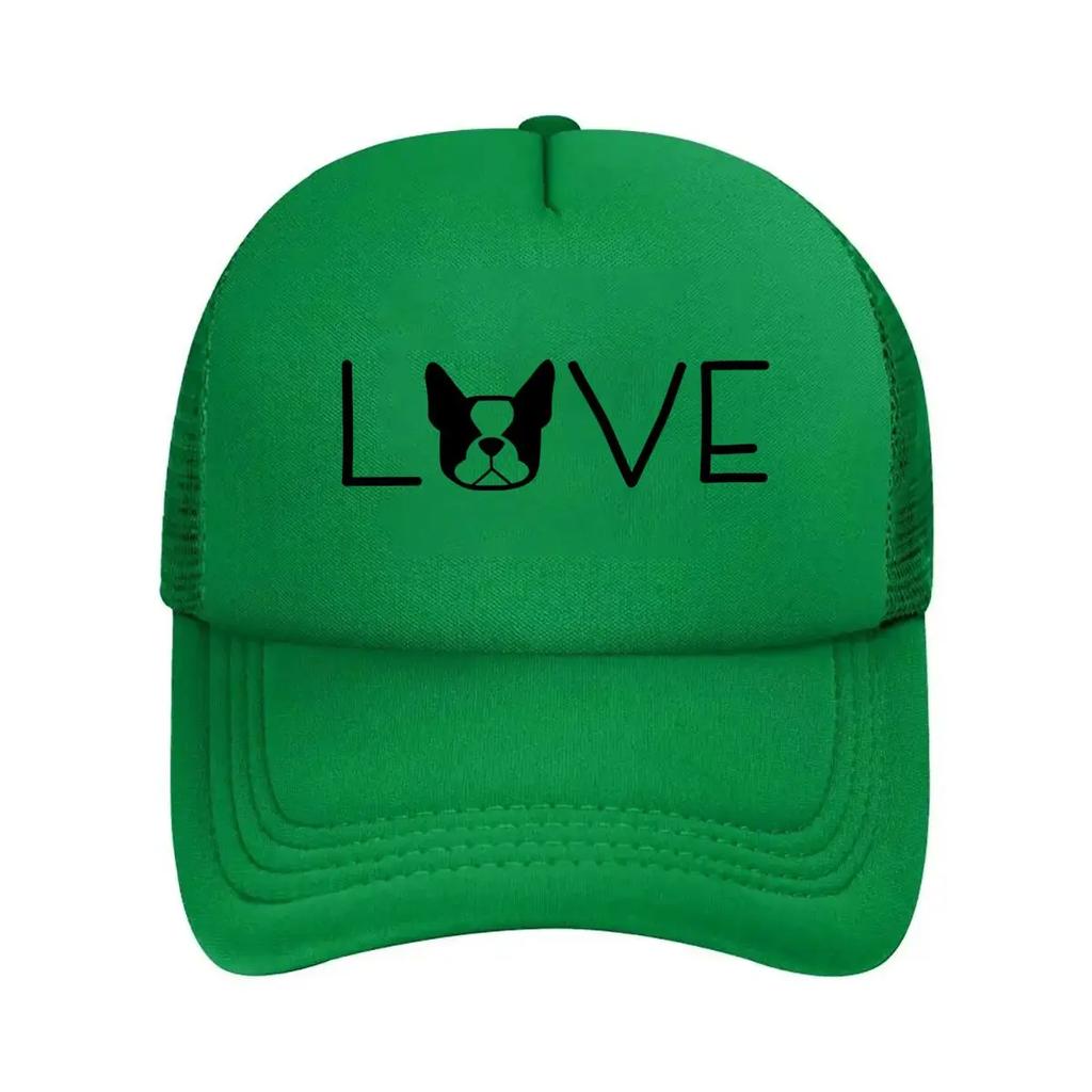 Love Dog Pet Inspired Cute Canine Word Art Design Mesh Baseball Cap