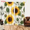 2PCS Digital Printed Curtains, Sunny Day Sunflower Summer Floral Yellow, Window Curtains for Living Room Bedroom Home Decoration