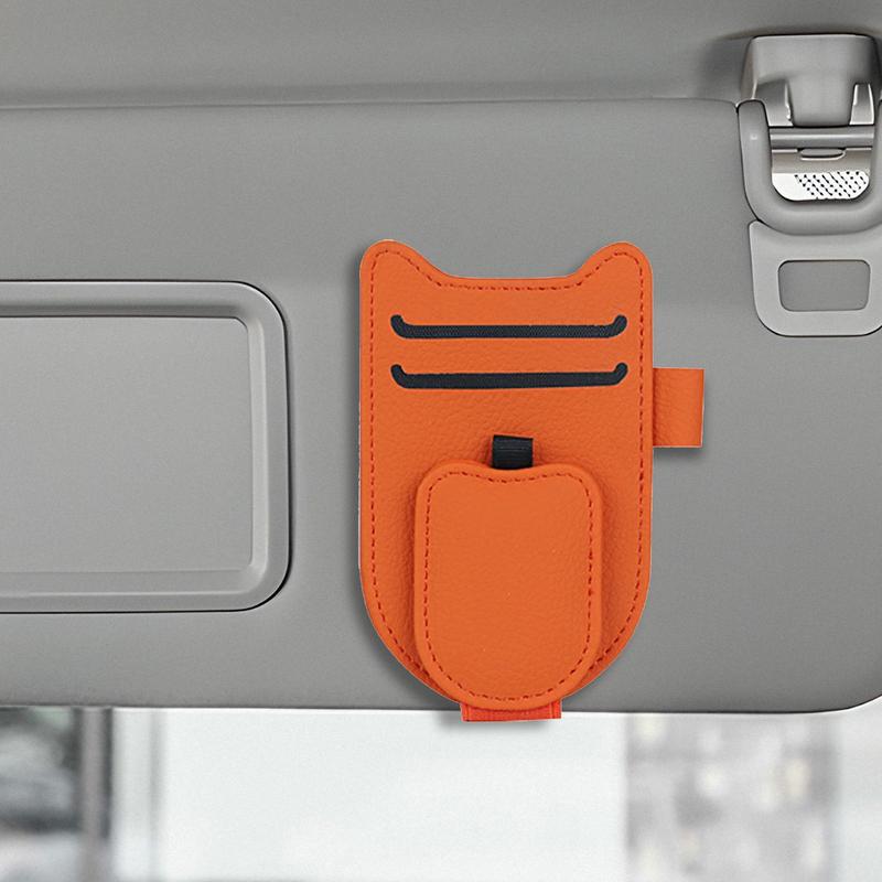 Car Visor Sunglasses Holder Eyeglass Hanger Clip For Car Fashion Magnetic Car Visor Clip Leather Auto Sunglasses Holder Ticket