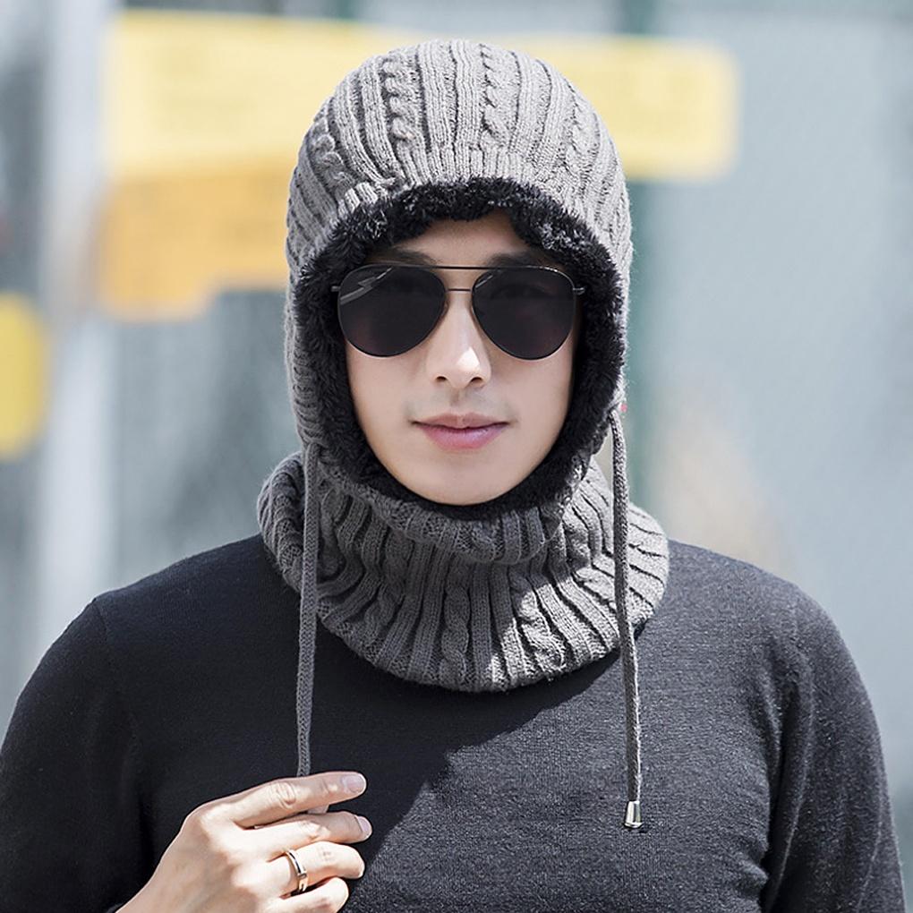 Winter cold weather gear: neck warmer, fur hat, hooded neck balaclava