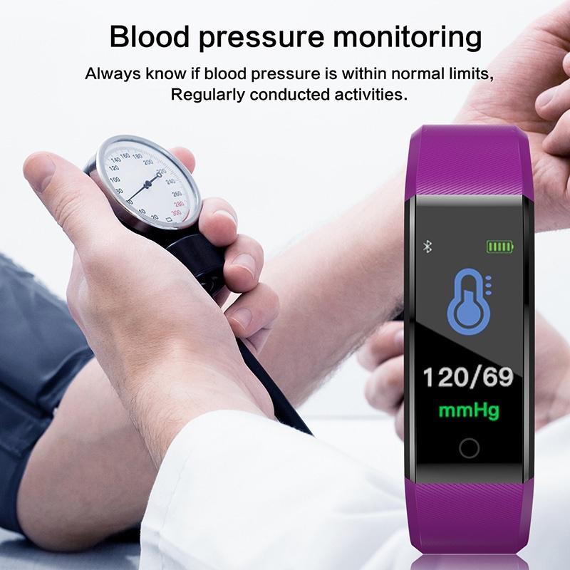 Smart Watch Fitness Tracker Heart Rate Monitor Blood Pressure Bracelet Pedometer