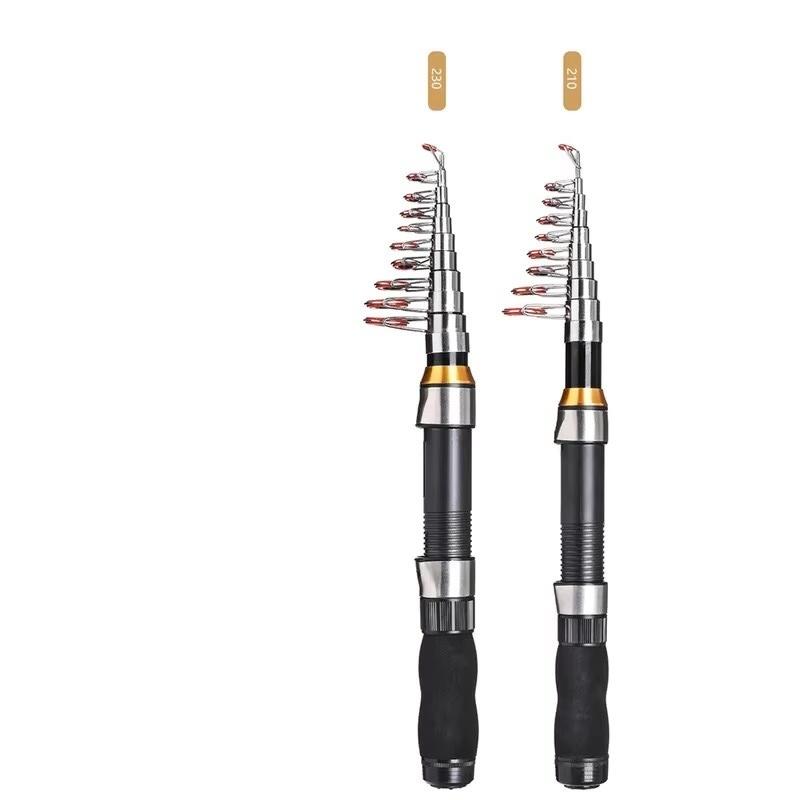 BRAVMAK 2.1/ 2.3 mTelescopic Fishing Rod Reel Combo Full Kit Carbon Fiber Rod Pole Spinning Reel Fishing Bag Case Pesca Gear Set