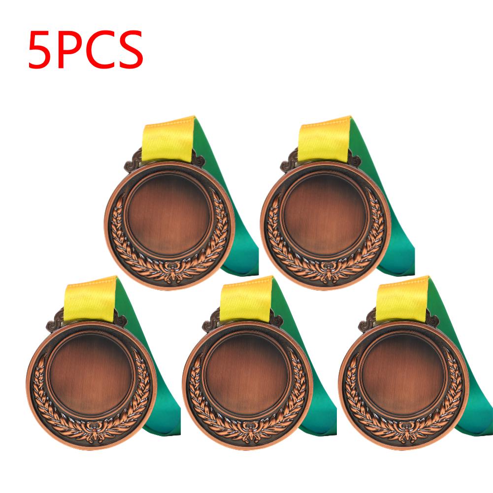 1-10Pcs Award Medals Blank Medal with Color Ribbon Gold Silver Bronze Winner Reward Medal Customized Gift Competitions Souvenir