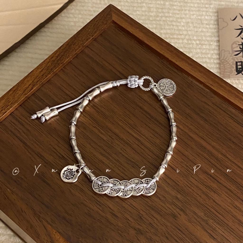Blue Wave Streamer Mung Bean Glazed Beaded Bracelet Women's High-end Sense Light Luxury Niche New Chinese Cold Sense Versatile Jewelry
