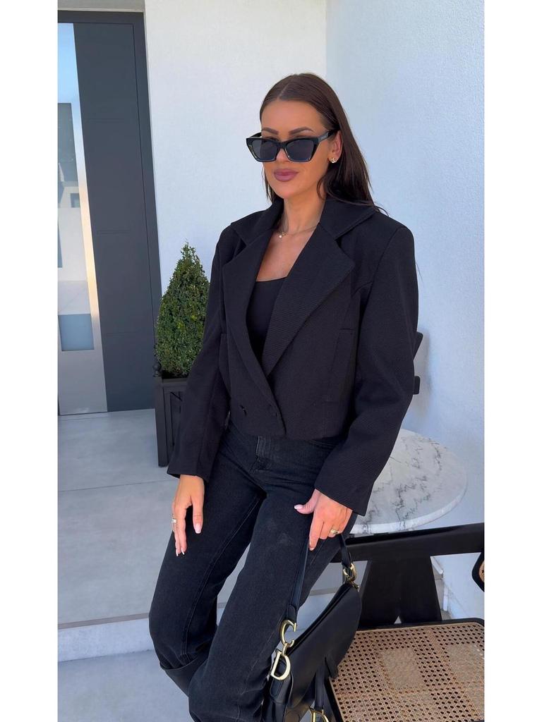 2024 Herbst/Winter Damen Kurzmantel im britischen Stil aus Wollmischung mit Anzugkragen