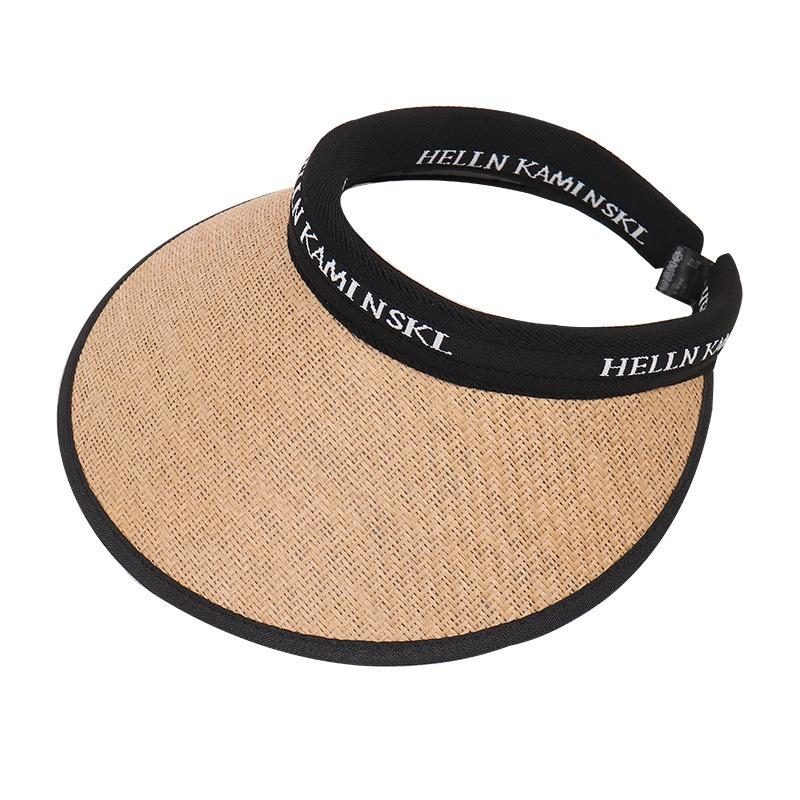 Summer Outing Folding Beach Hat Versatile Empty Top Hat Cycling Sports Sunshade Straw Hat Topless Sun Hat