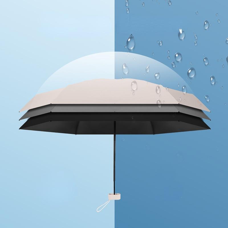 Mini Sun Umbrella Pocket Rain Umbrellas Anti UV 6-Folding Parasol Portable Lightweight Women Men Sunshade Umbrella for