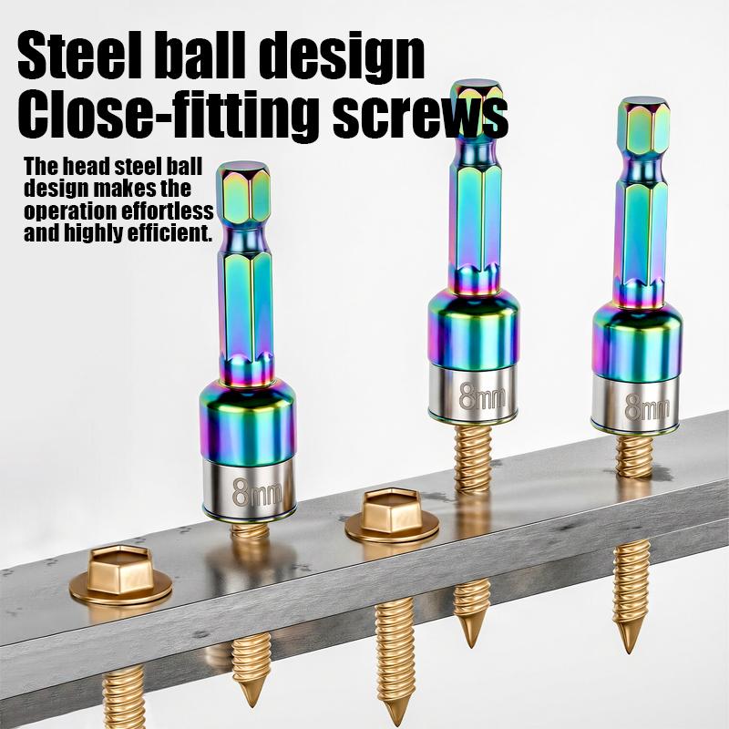 8mm Non-Magnetic Impact Socket High Torque CR-V Steel Socket Bits Hex Shank Nut Screwdriver Driver Impact Drivers Socket Adapter