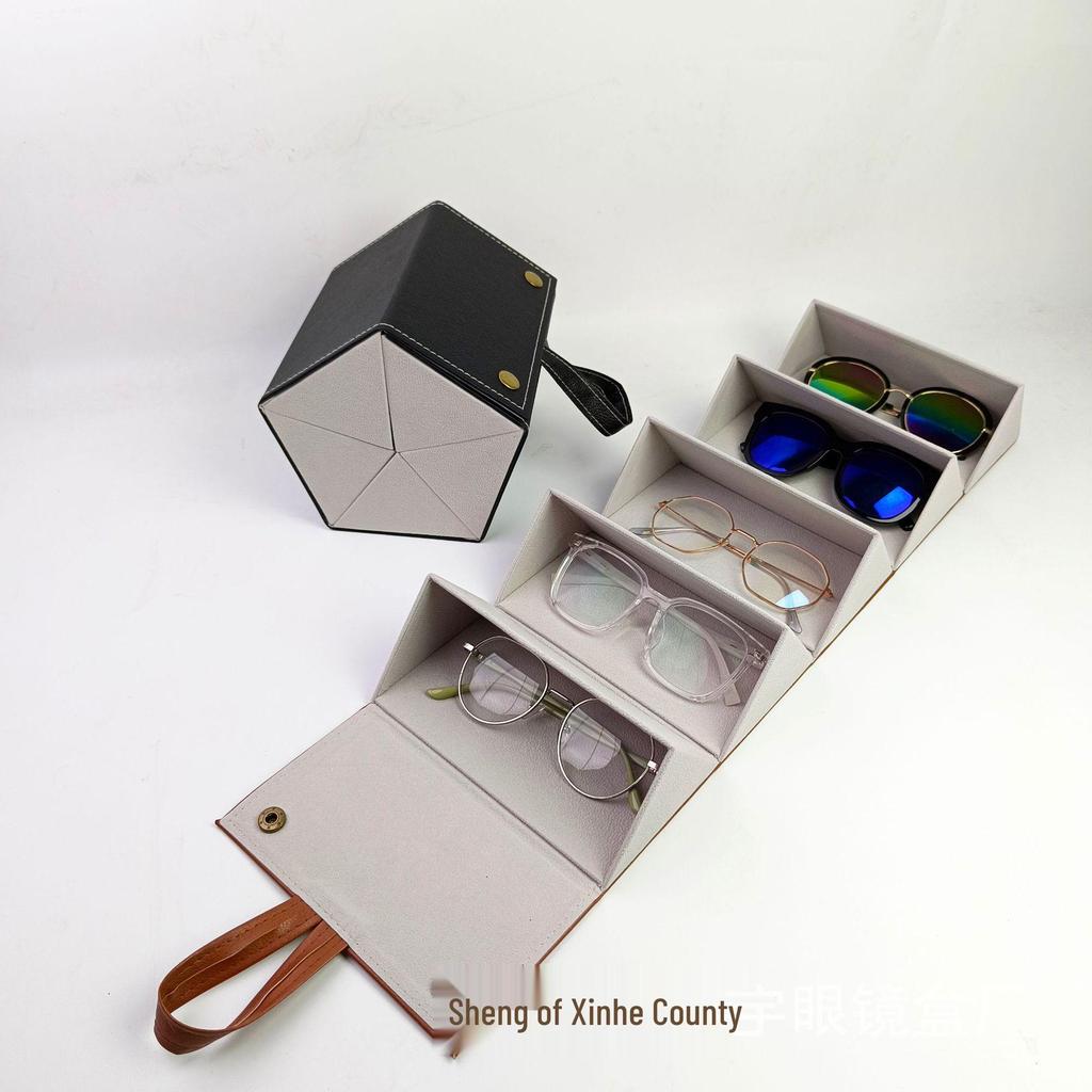 Handmade Multi-section Folding Eyeglass Case for Myopia Glasses & Sunglasses