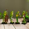 Musical Instrument Frog Figurine Cello Violin Saxophone Bass Frog Statue Resin Sculpture