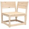 3 Piece Garden Sofa Set Solid Pine Wood