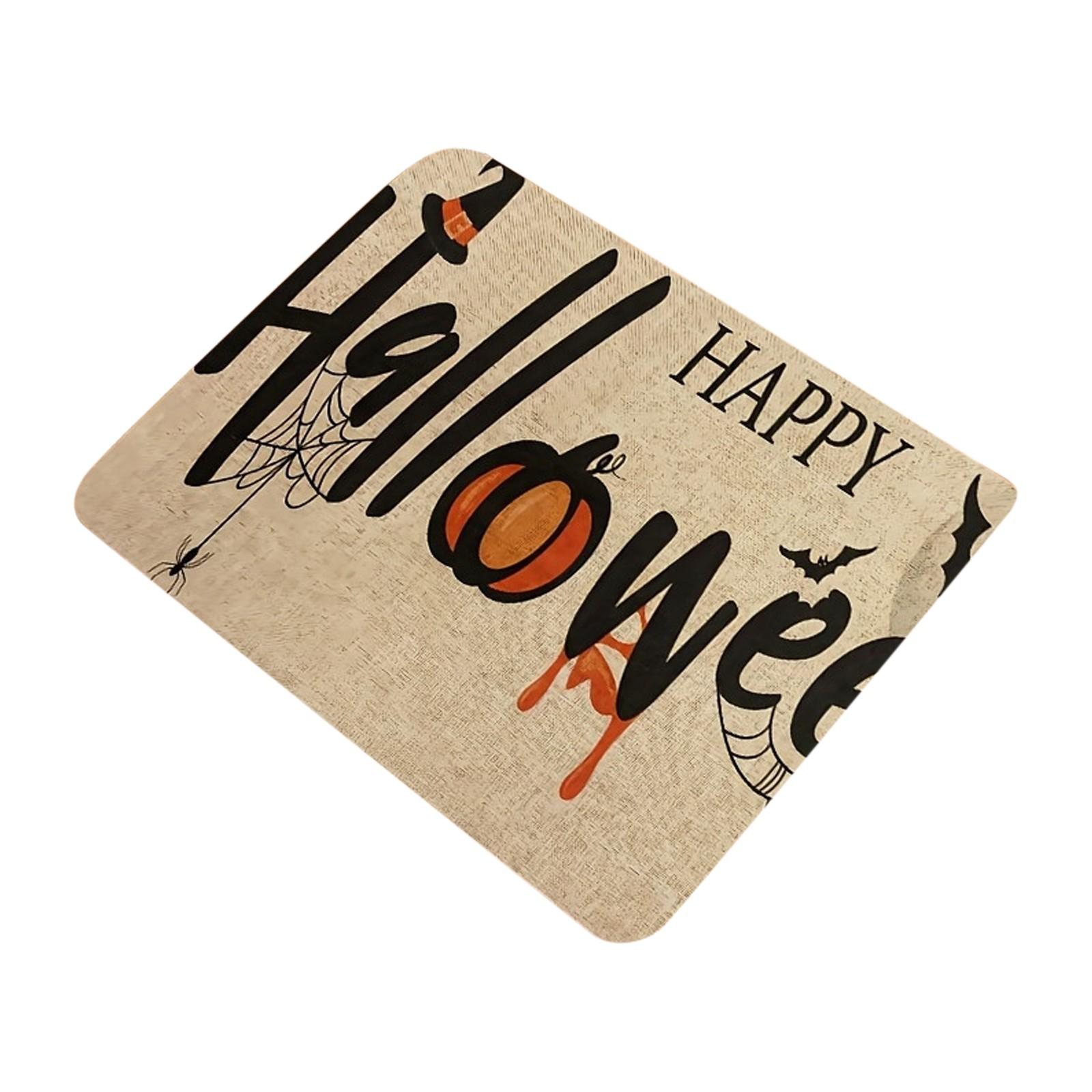 

Хэллоуин Ужас Кристальный Вельвет Коврик для Пола, Летучие Мыши Тыква, Прихожая Вход, Входной Коврик для Пола One Size