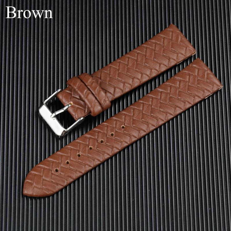 

Мягкий ремешок унисекс, кожаный ремешок для часов, браслет, ремень 8 мм-24 мм, плетеный, высокое качество 12 mm коричневый