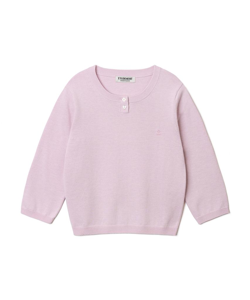 TTUDEMENT Daily 3/4 Sleeve Knit Top_Pink