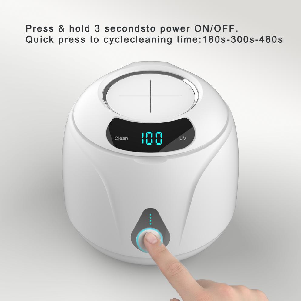 Latest Ultrasonic Cleaner with UV Sterilization, Portable UV Ultrasonic Cleaning Machine for Jewelry, Dentures Us Plug&110 V