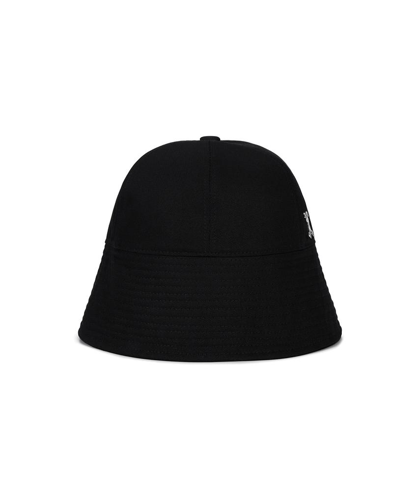 Bajal Va Curved Studded Round Drop Bucket Hat Black