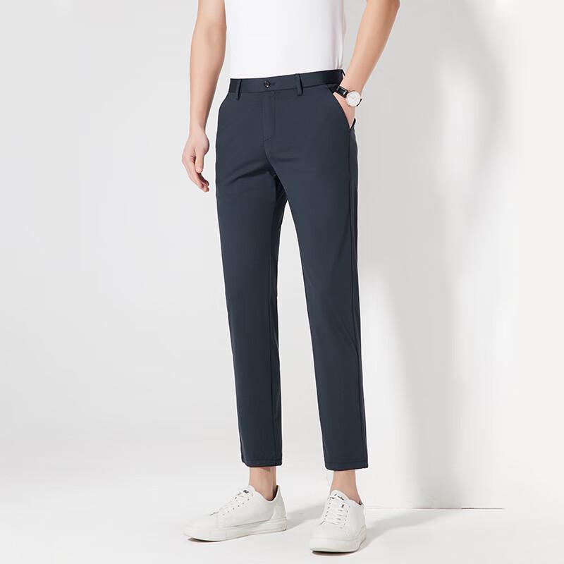 FengXun Men's Summer Casual Straight Leg Cropped Pants FXLF27100