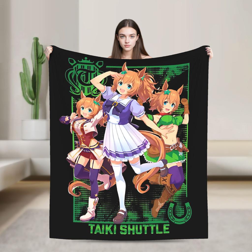 Uma Musume Cinderella Gray - Oguri Cap Blanket Cover Flannel Throw Blanket Bedroom Sofa Printed Soft Warm Bedsprea