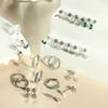 Nonallergenic Blocky Zirconia Ear Posts Set Surgical Steel Thin Jewelry For Sensitive Hearing Multiple Styles