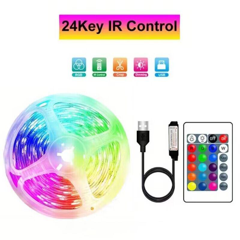 1-20M 5050 RGB LED Strip Lights Bluetooth WiFi App IR Remote Control Flexible Tape Light For Bedroom Decoration