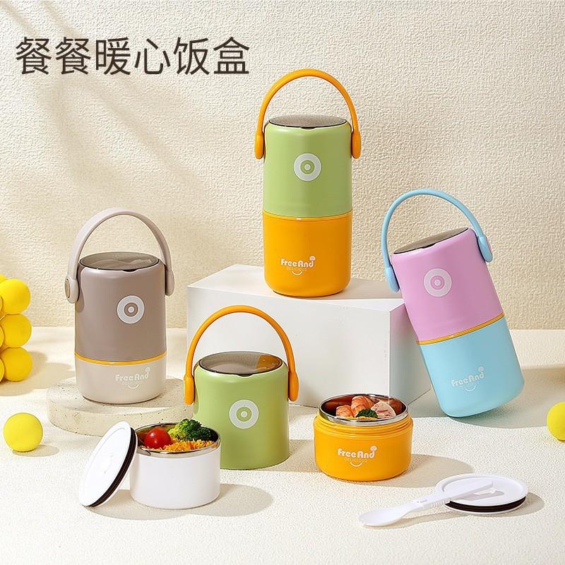 304 Stainless Steel Insulated Lunch Box Double Layer Sealed Leakproof Bento Office Workers Students