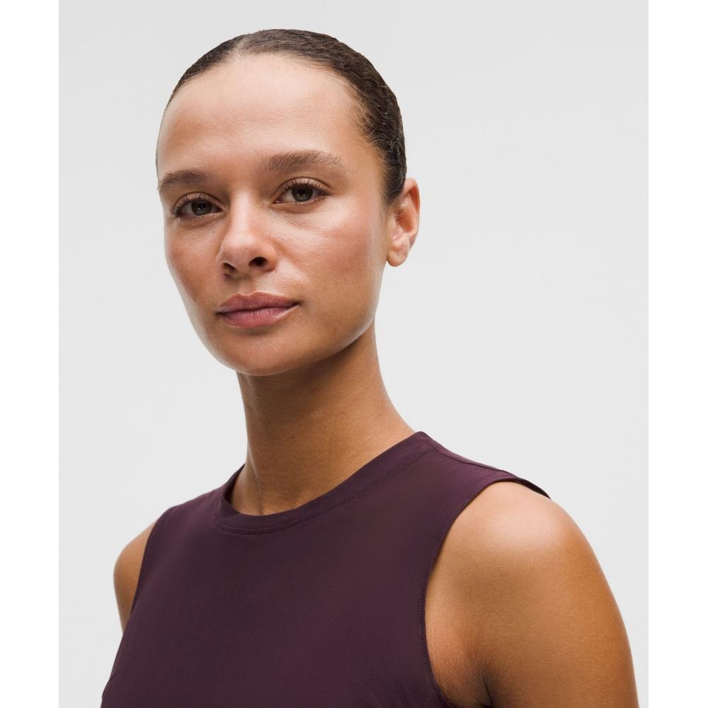 Lululemon Mesh Ruched Tank Top Black Plum