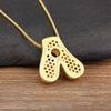 Nidin New Fashion 26 A-Z Letters Initials Alphabet Pendant Necklace For Women Men Inlaid Colorful Zircon Jewelry Accessories