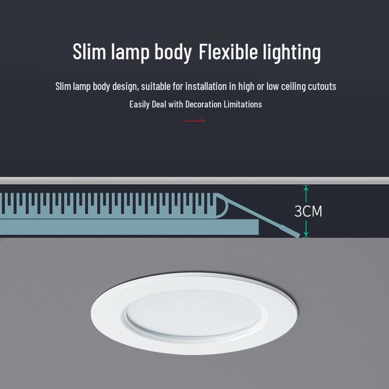 Ultra-Thin LED Downlight, 2.5 & 6 Inch Recessed Ceiling Light, 18W High Luminous Efficacy for Commercial Spaces