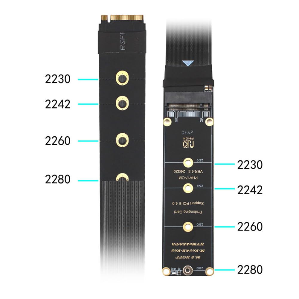 Cavo di Estensione NFHK NGFF M-Key NVME Maschio-Femmina PCI Express 30cm PCI-E 4.0 per Scheda Madre SSD 2230224222602280