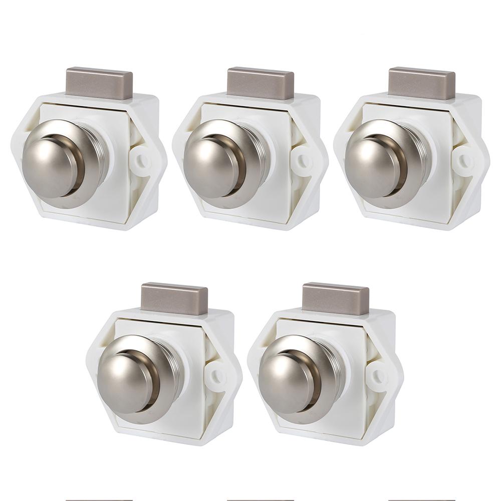 5pcs Diameter 20mm Camper Car Push Lock RV Caravan Boat Drawer Latch Button Locks For Furniture Hardware
