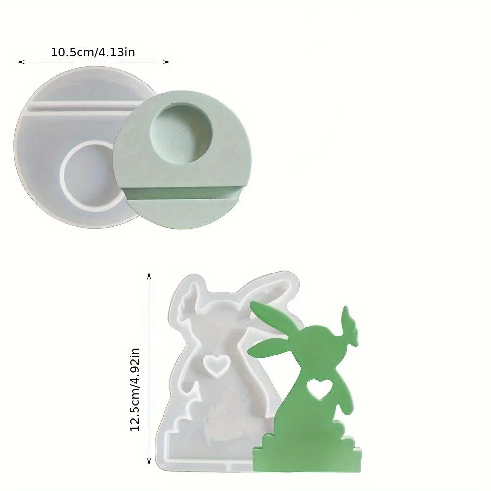 1pcs Easter Rabbit Holder Molds Silicone Candlesticks Molds for EasterCrafting