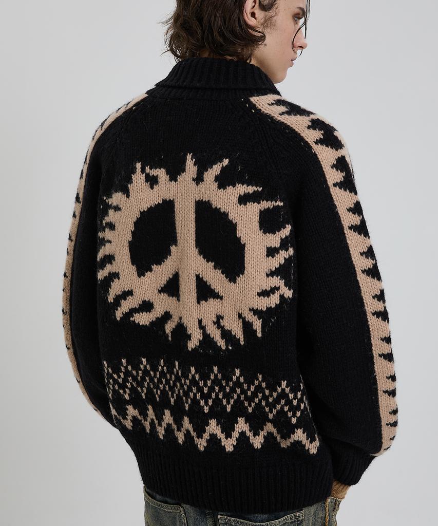 Hoodhood Alien Nordic Zip-Up Cardigan Black